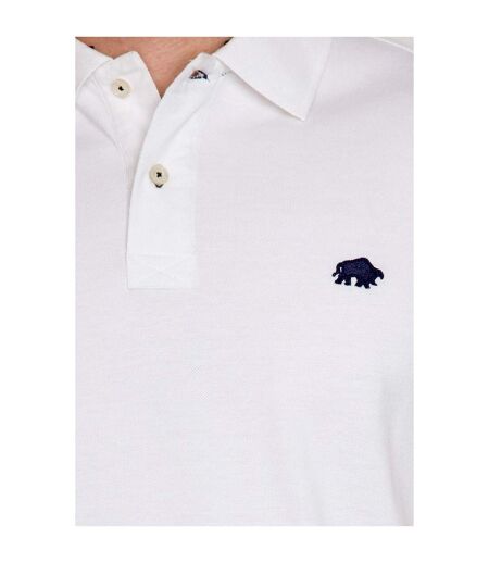 Polo bio classique pour hommes blanc Raging Bull