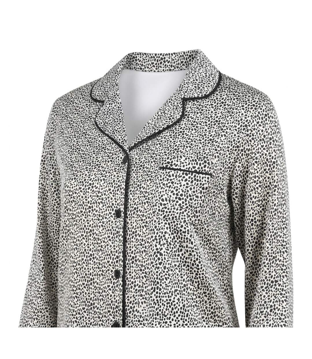 OZABI Pack 2 Pyjamas Femme Longs Satinés Imprimés, Col Chemise-3