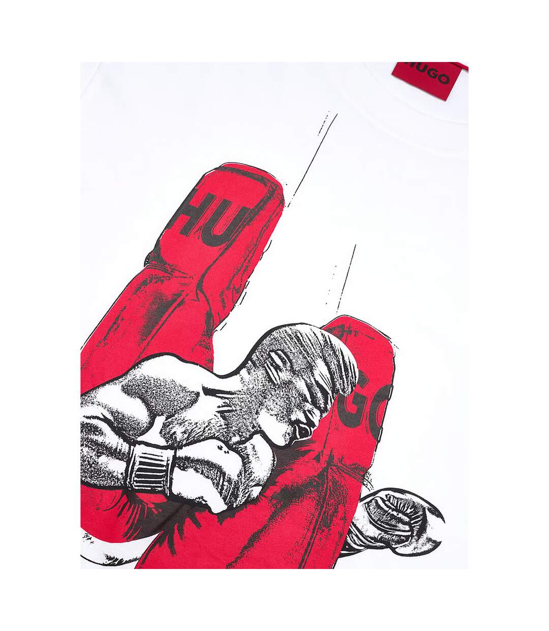 T-shirt Motif/style Gants De Boxe Homme Blanc Hugo Boss-3