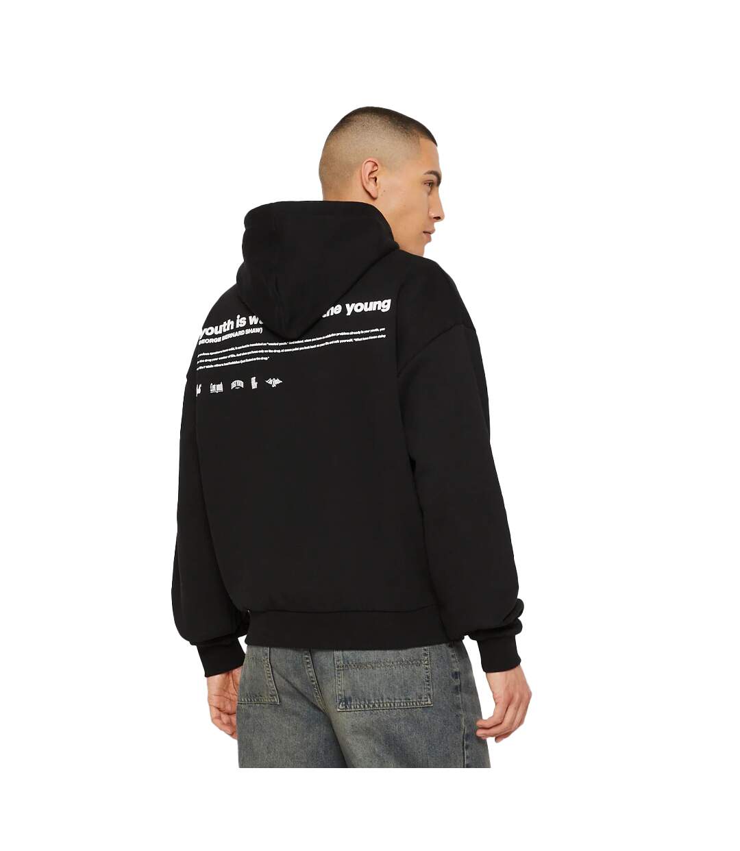 Mens Dove Hoodie Black Lost Youth-2