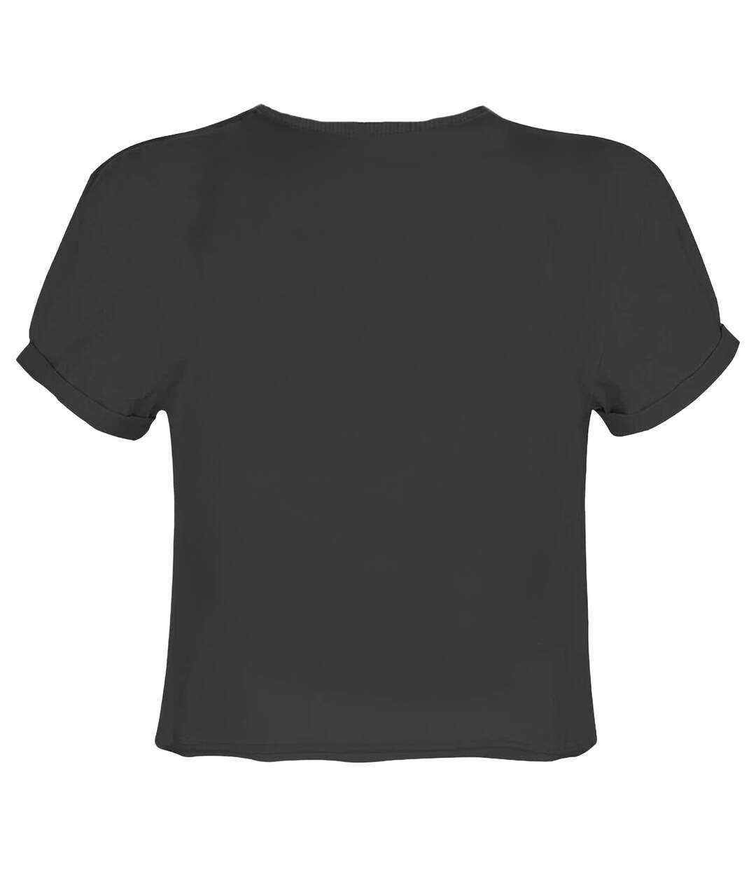Womens/ladies Oasis Logo Crop Top Charcoal Amplified-2