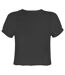 Womens/ladies Oasis Logo Crop Top Charcoal Amplified-2