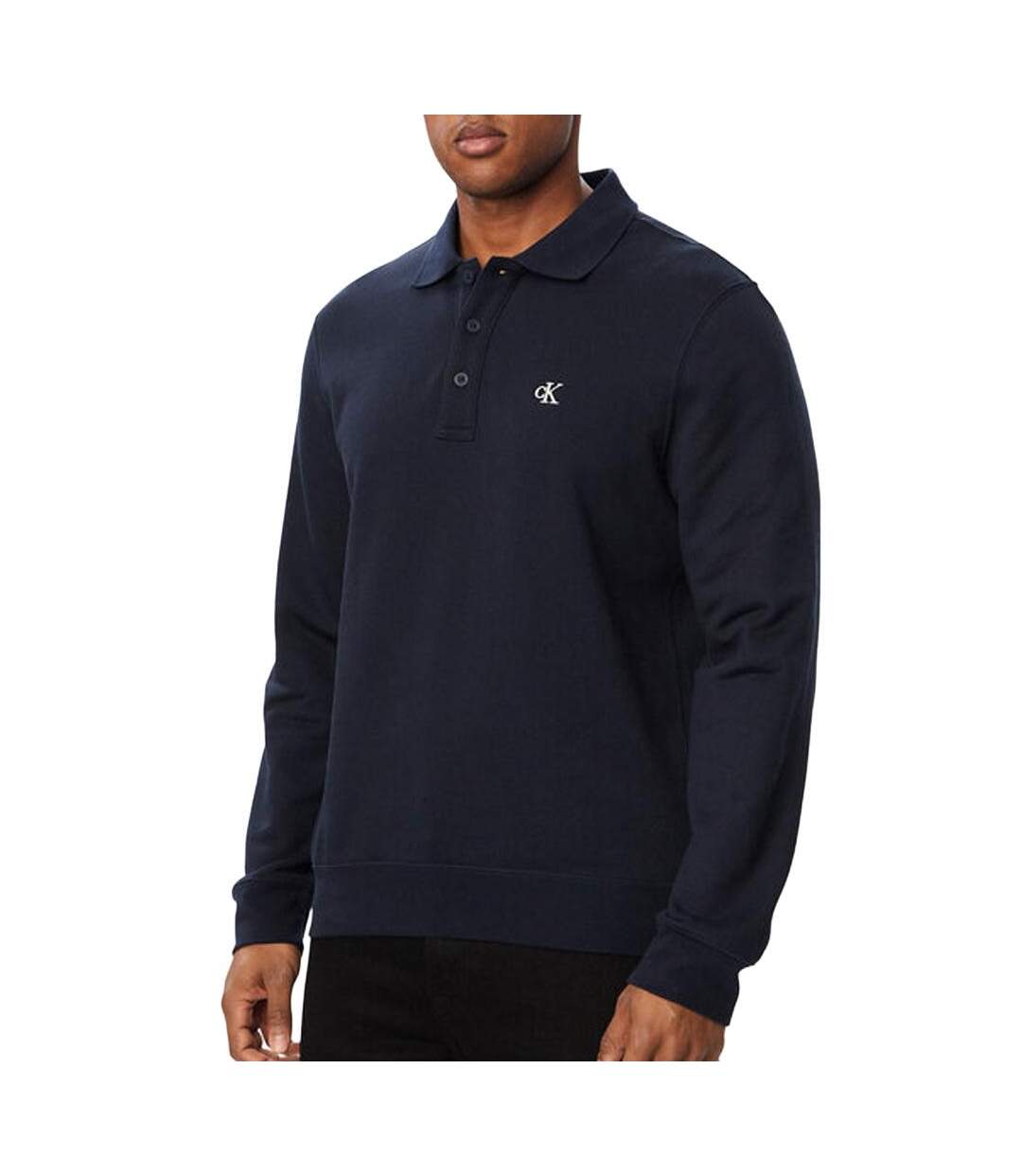 Polo marine homme calvin klein jeans monog-1