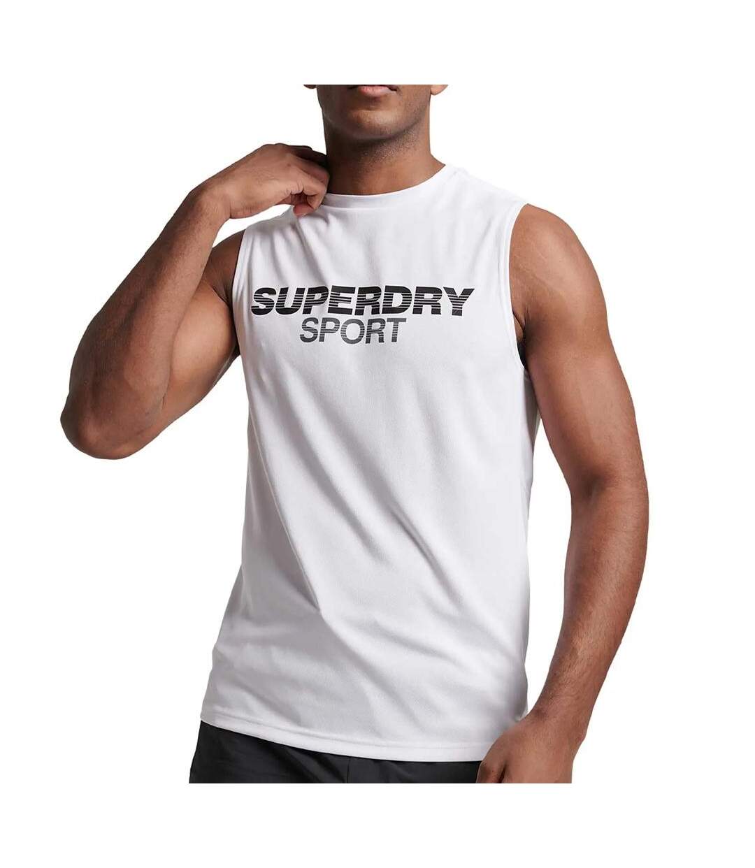 Débardeur Blanc Homme Superdry Active Vest - L