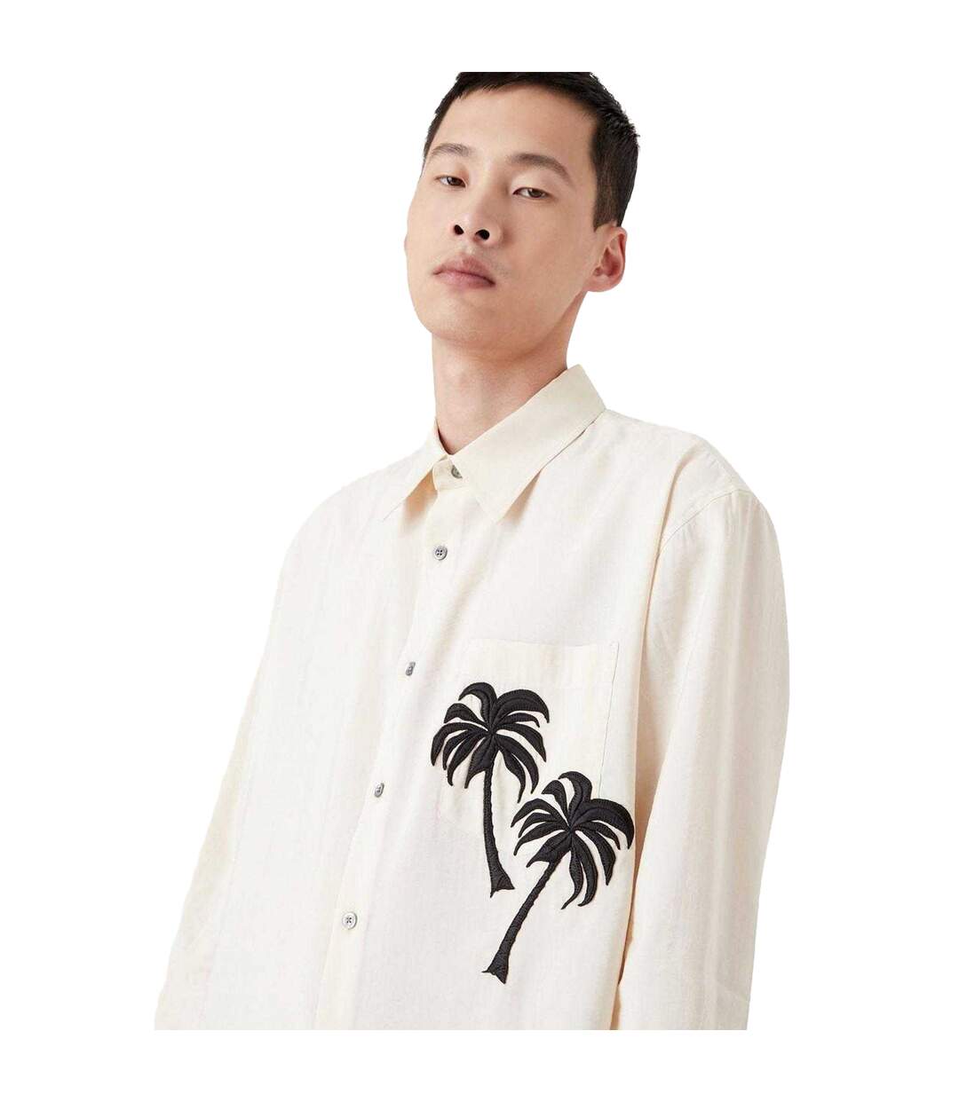 Mens Long-sleeved Shirt Cream Emporio Armani EA7-4