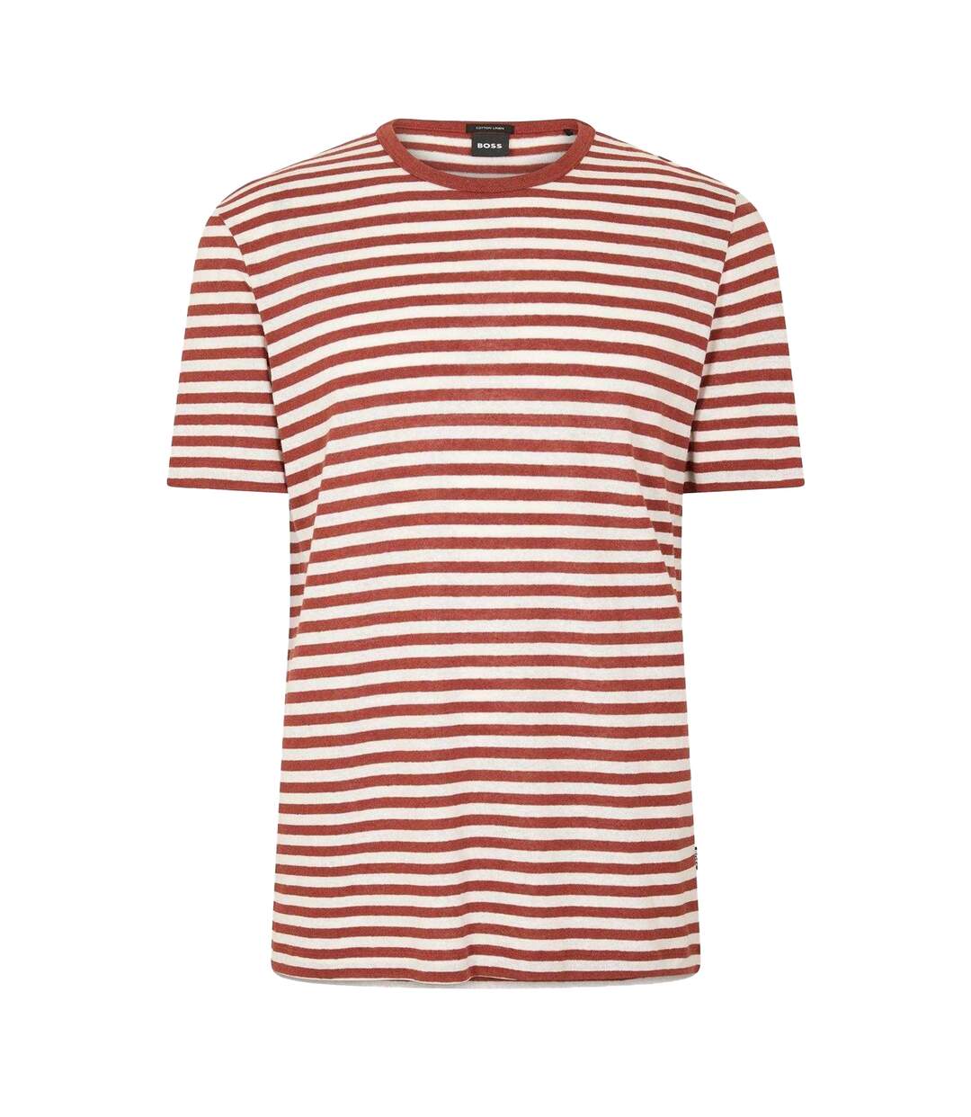 T-shirt Motif/style À Rayures Tiburt Homme Marron Boss-1