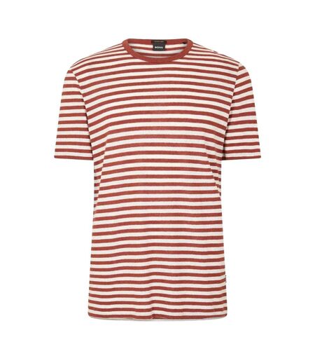 T-shirt Motif/style À Rayures Tiburt Homme Marron Boss