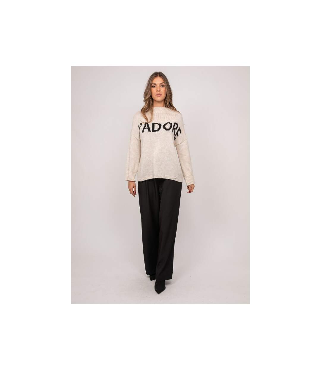 Pull message oversize col montant KYLINE - Dona X Lisa-4