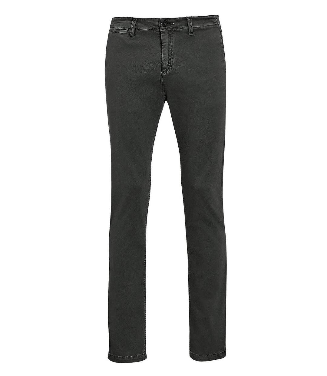 pantalon toile chino stretch homme - 01424 L33 - gris anthracite