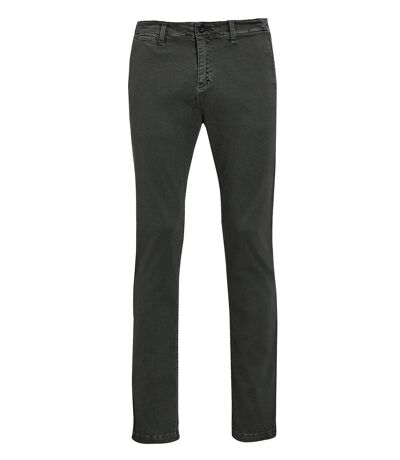 pantalon toile chino stretch homme - 02120 L35 - gris anthracite