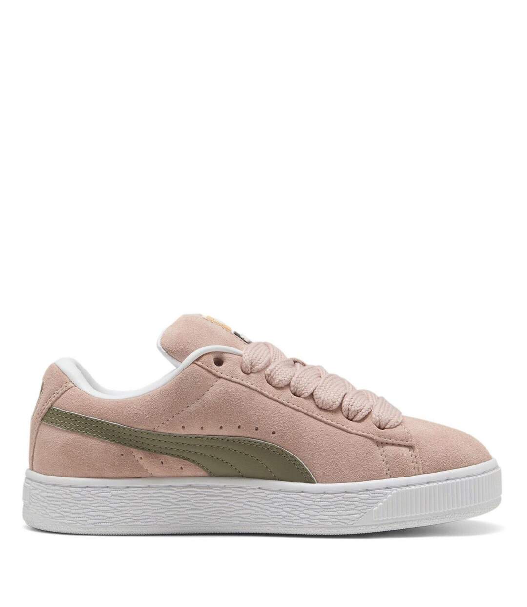 Womens/ladies Xl Leo Leopard Print Suede Trainers Pink White Puma-4