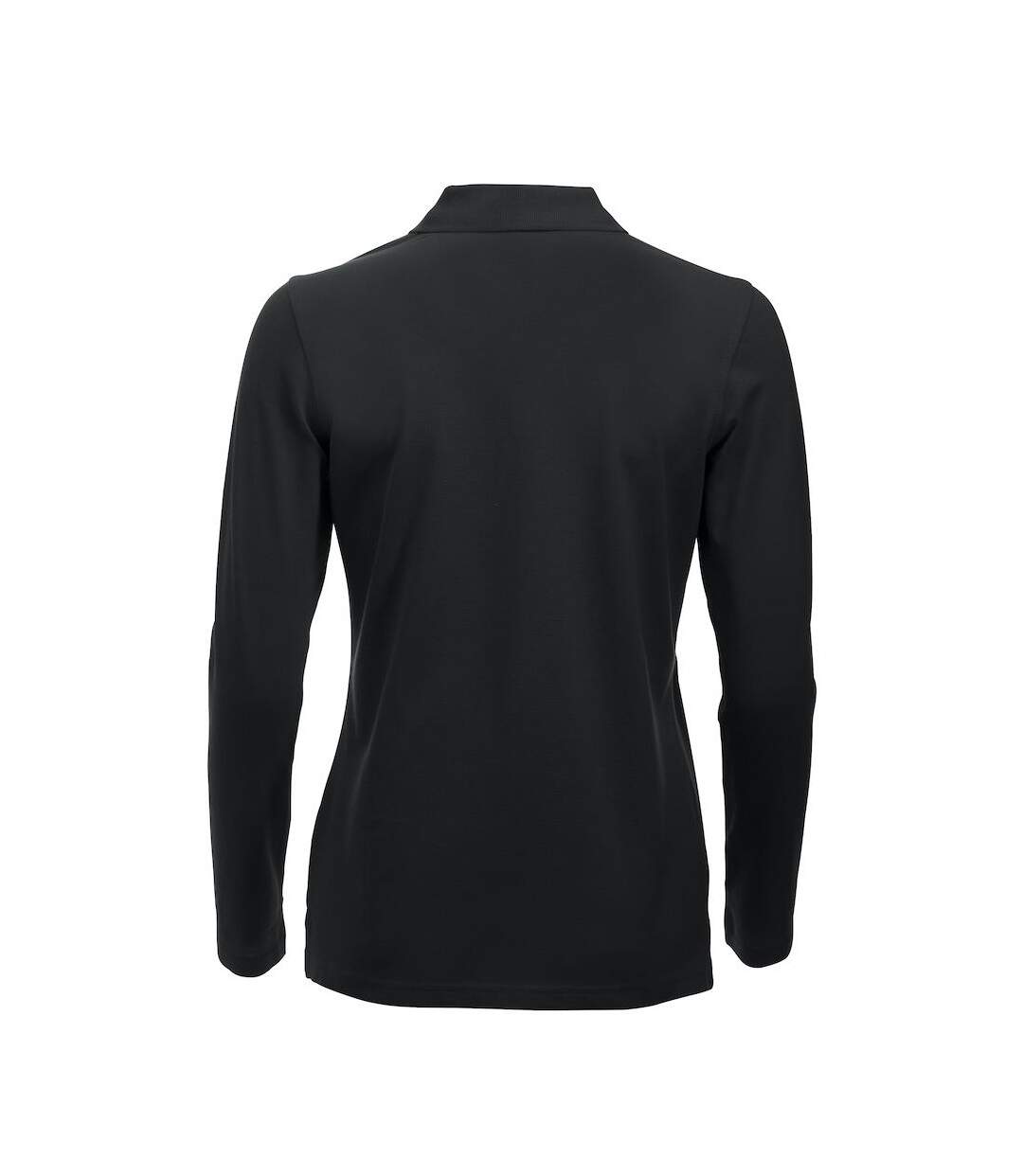 Womens/ladies Classic Marion Long-sleeved Polo Shirt Black Clique-2