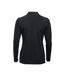 Womens/ladies Classic Marion Long-sleeved Polo Shirt Black Clique-2