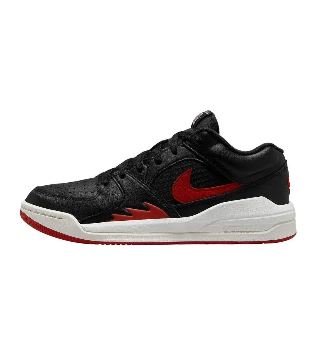 Womens/ladies Jordan Stadium 90 Swoosh Leather Trainers Black Red Nike-3