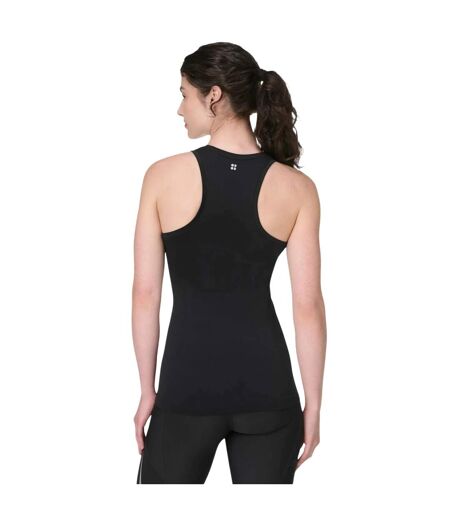 Womens/ladies Athlete Seamless Workout Tank Top Black Sweaty Betty