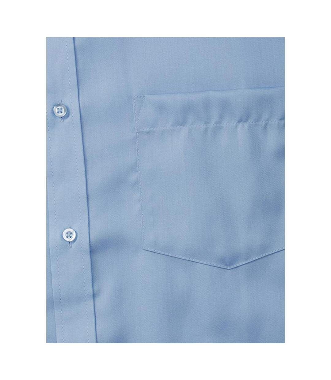 Chemise À Manches Courtes Sans Repassage Homme Bleu Pâle Russell-3