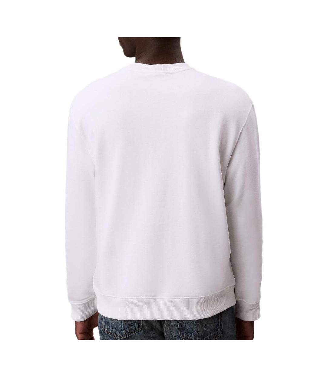 Sweat blanc homme calvin klein jeans terry-2