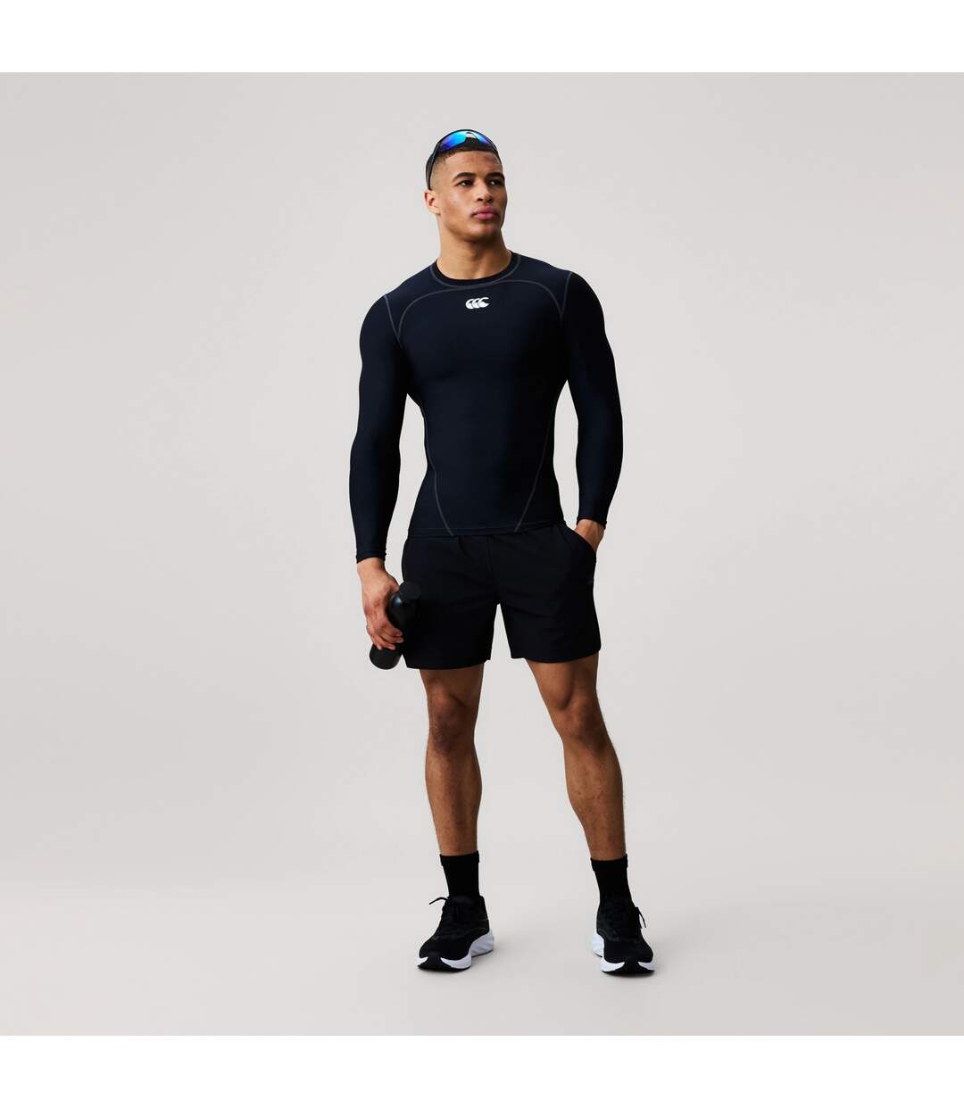 Mens Long-sleeved Base Layer Top Black White Canterbury-1