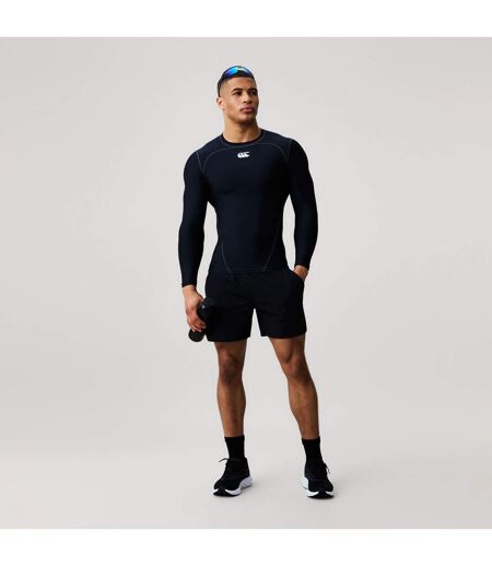Mens Long-sleeved Base Layer Top Black White Canterbury