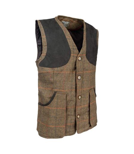 Mens Tweed Shooting Waistcoat Brown Jack Pyke