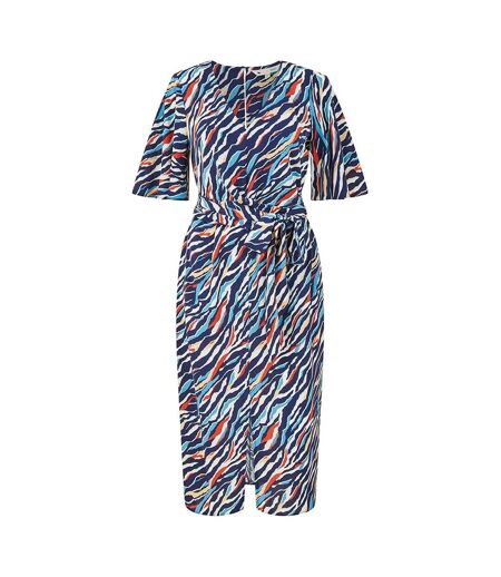 Robe Portefeuille Motif/style Imprimé Zèbre Femme Bleu Marine Yumi