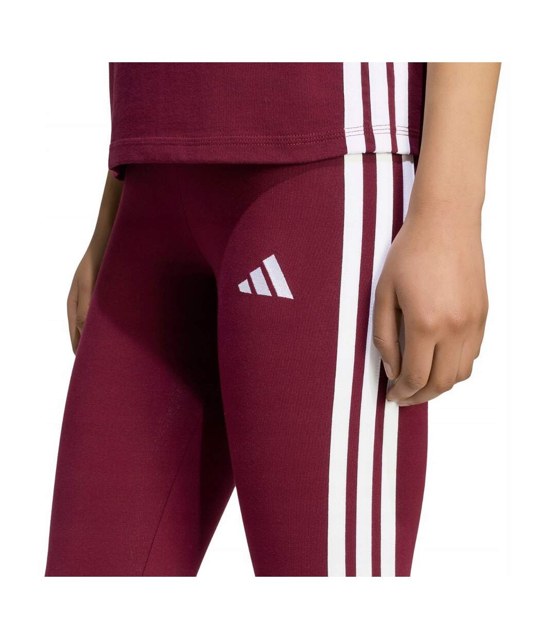 Legging Motif/style 3 Rayures Essentials Femme Rouge Adidas-4