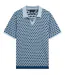 Mens Geometric Jacquard Collared Polo Shirt Dark Blue Ted Baker-2