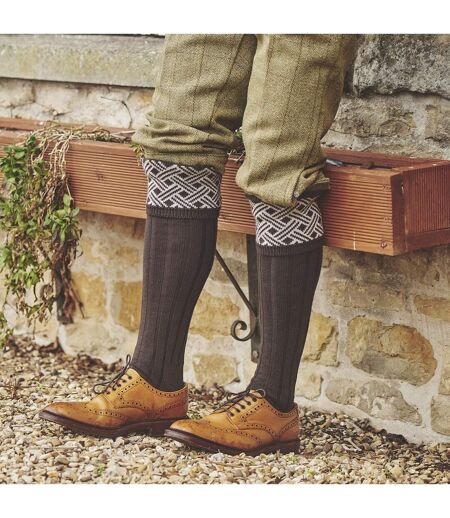 HJ Hall - Chaussettes de Chasse Homme Laine Mérinos Jacquard Chaudes