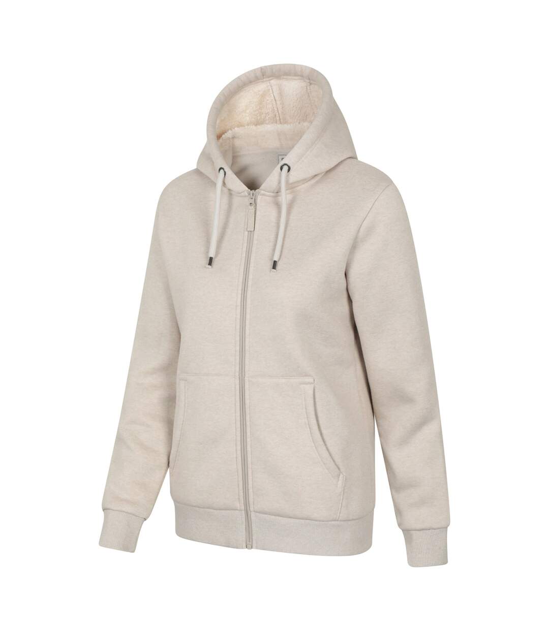 Womens/ladies Dalton Sherpa Lined Full Zip Hoodie Light Beige Mountain Warehouse-3