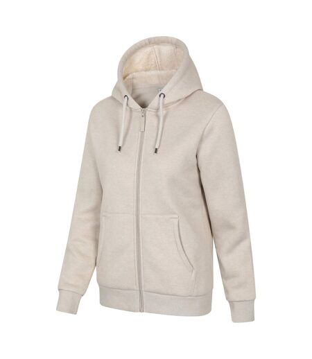 Womens/ladies Dalton Sherpa Lined Full Zip Hoodie Light Beige Mountain Warehouse