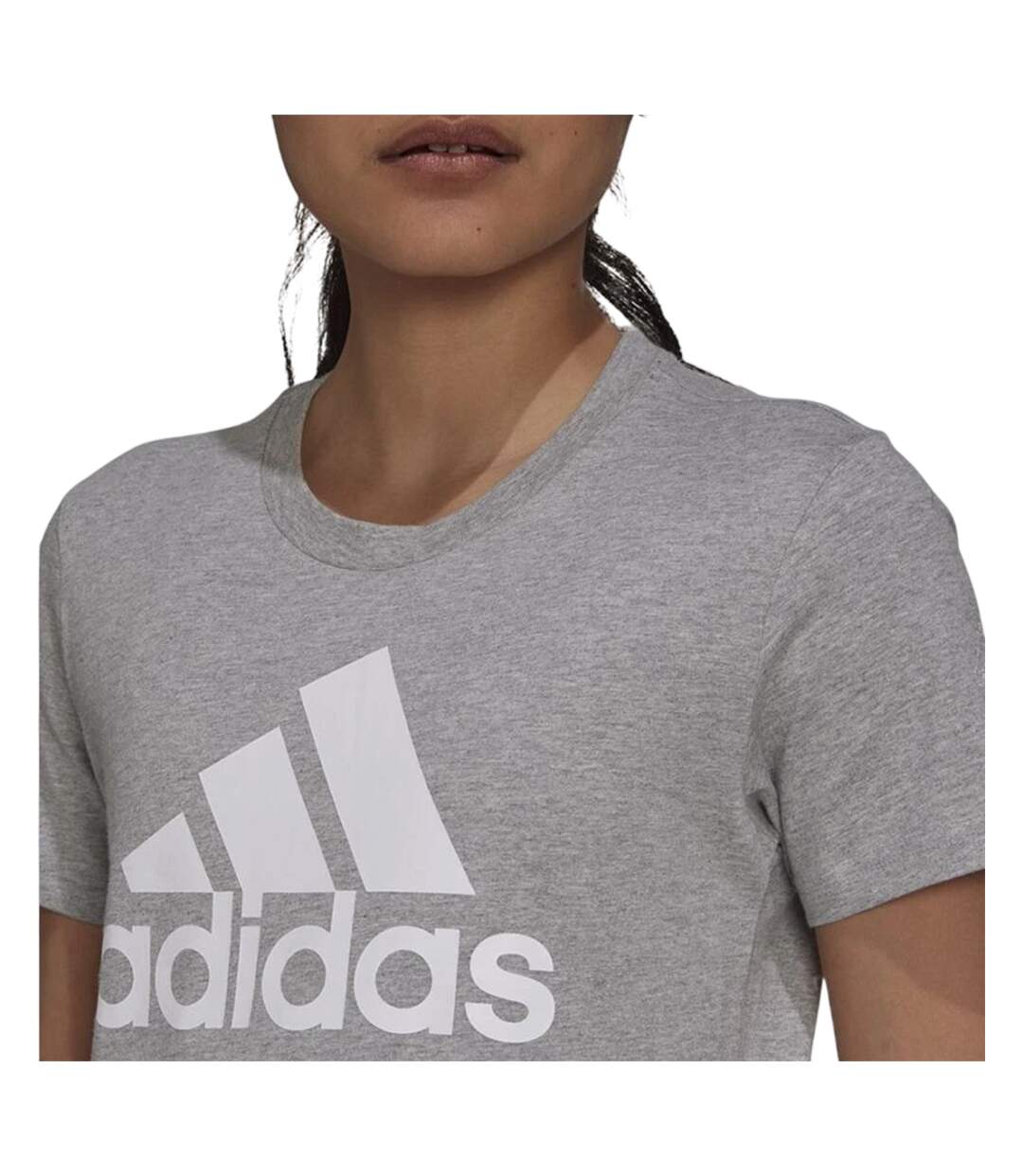 T-shirt Motif/style Gros Logo Femme Gris Adidas-4