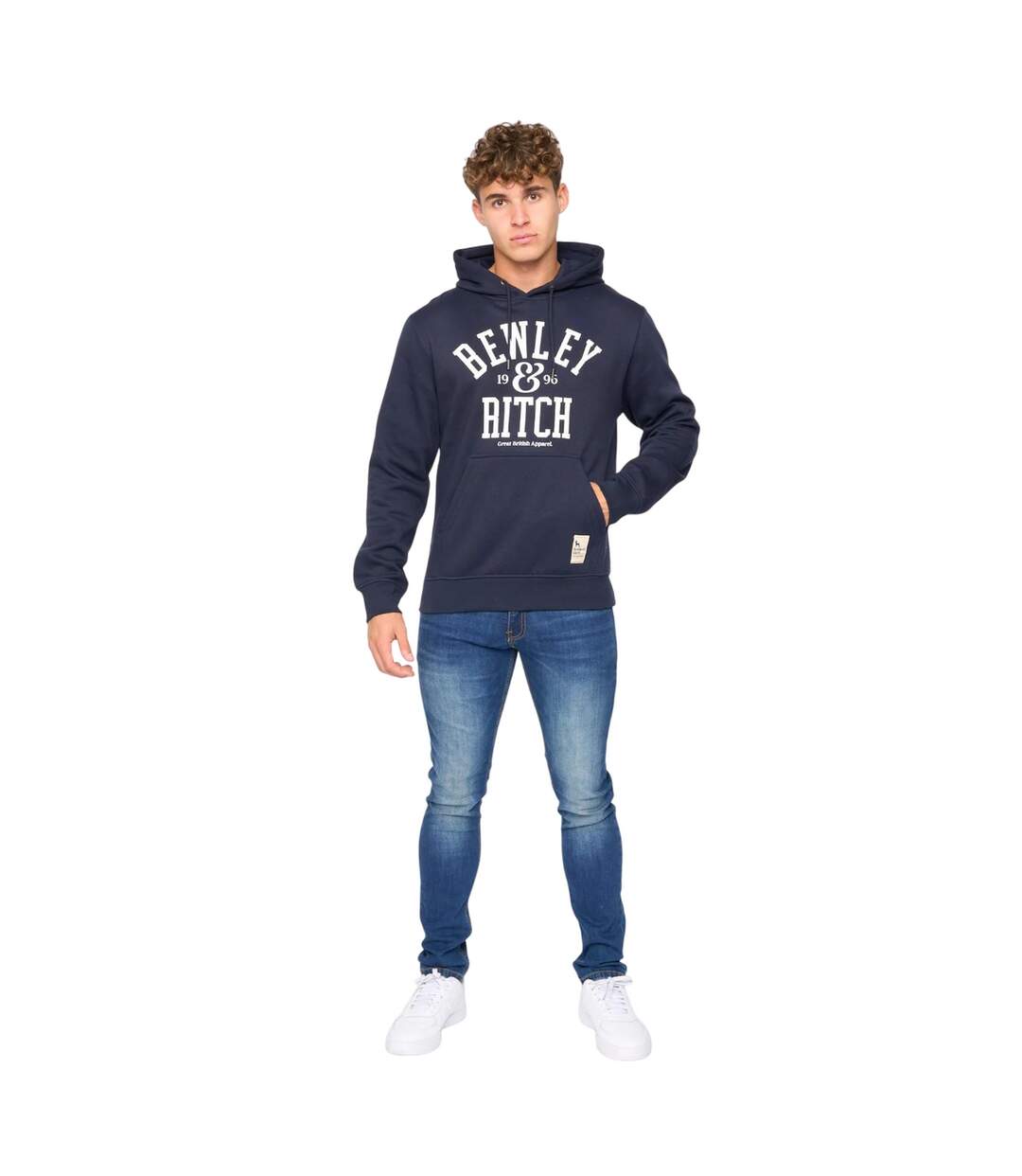 Sweat à capuche nuford homme bleu marine Bewley & Ritch