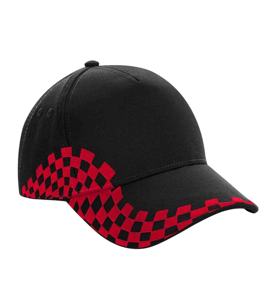 Casquette Grand Prix Noir Rouge Classique Beechfield-2