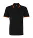 Asquith & Fox Mens Classic Fit Tipped Polo Shirt (Black/ Orange) - UTRW4809