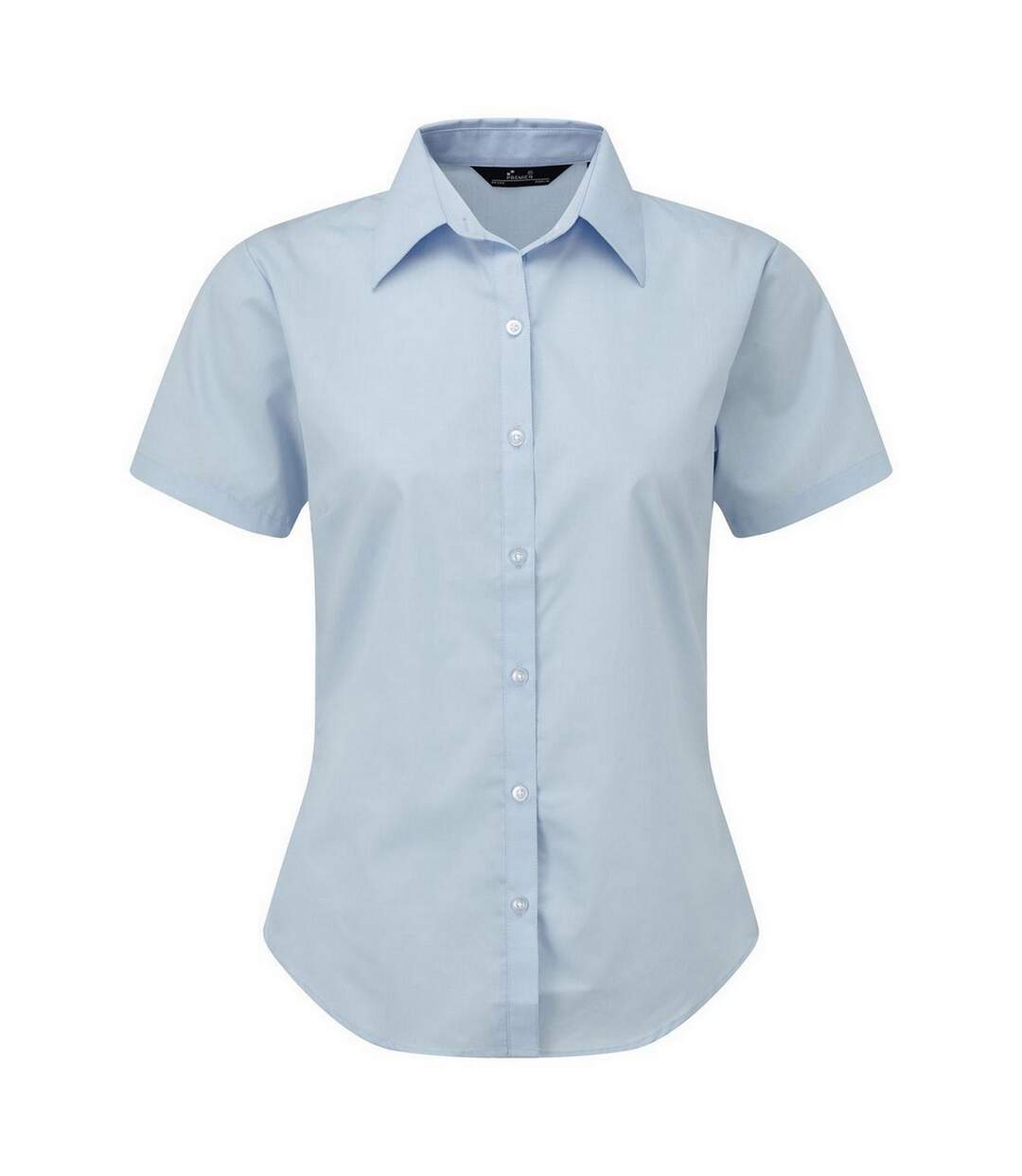 Chemisier À Manches Courtes Femme Bleu Clair Premier-1