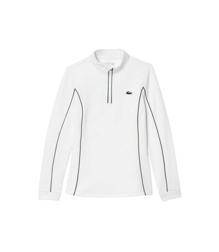 Sweat Tennis Femme Blanc Vert Lacoste