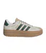 Womens/ladies Court Bold Leather Trainers Beige Green Adidas-4
