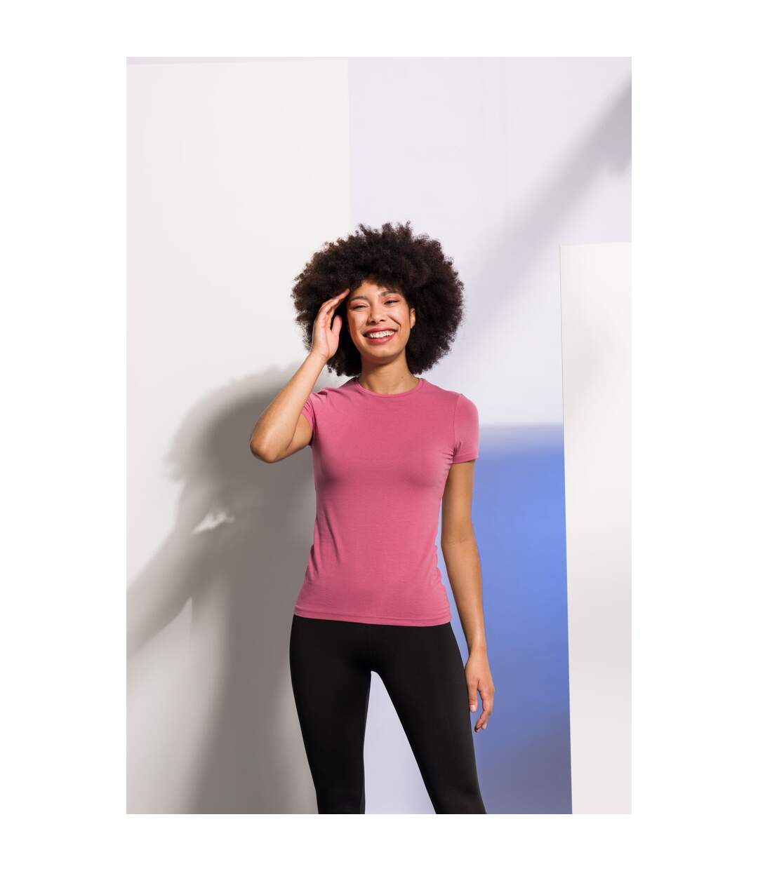 Feel good t-shirt étirable à manches courtes femme rose chiné Skinni Fit