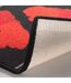 Tapis Déco Imprimé Coquelicots 50x80cm Noir & Rouge-2