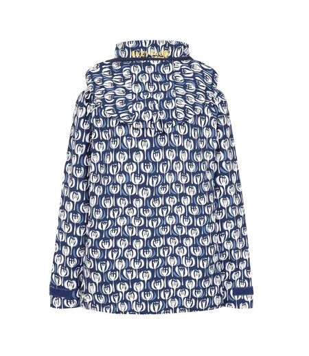 Womens/ladies Pod Waterproof Jacket Navy White Lazy Jacks