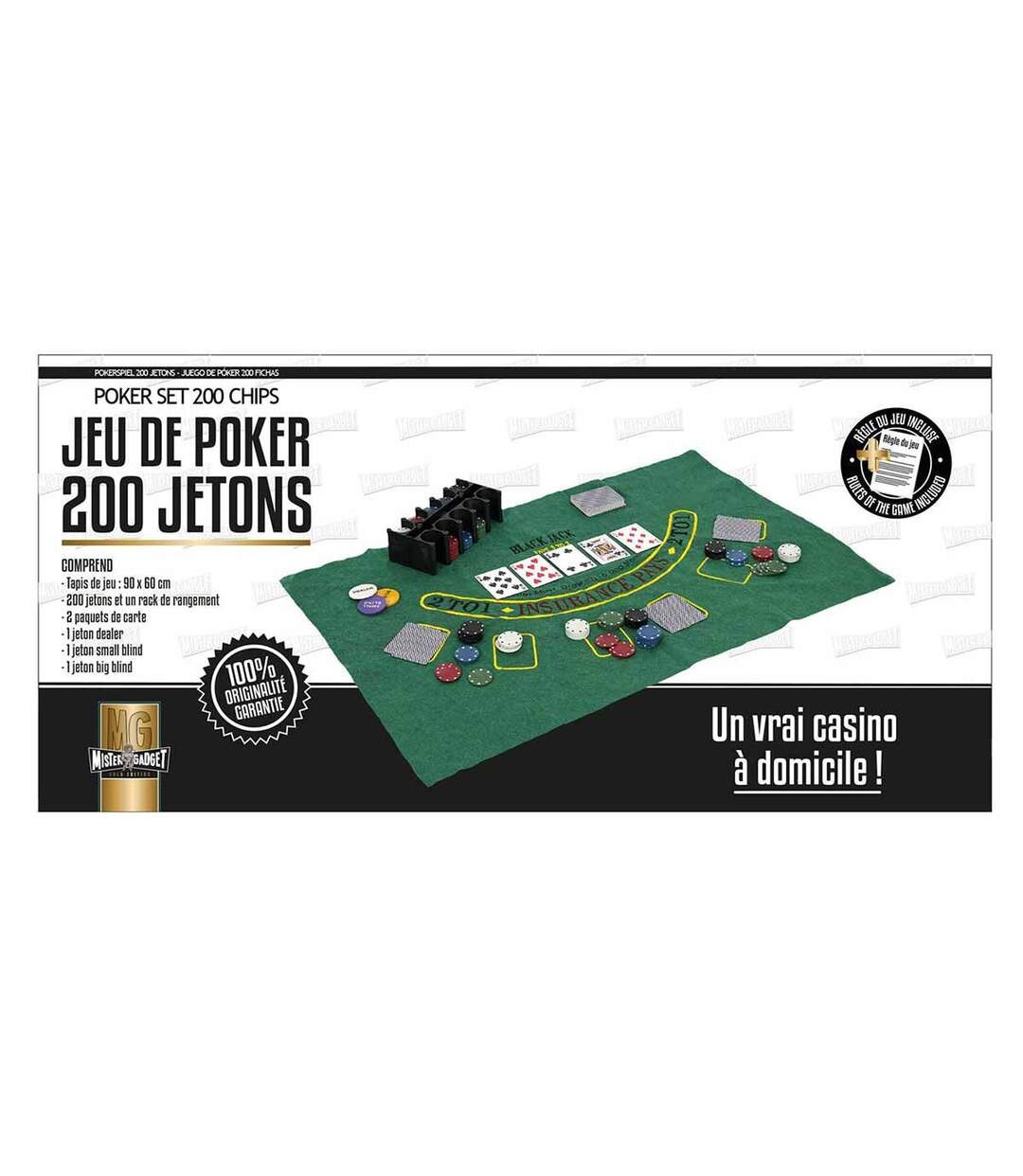 Jeu de Poker 200 Jetons 90cm Vert-3