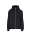 Womens/ladies French Terry Full Zip Hoodie Black Cottover-2