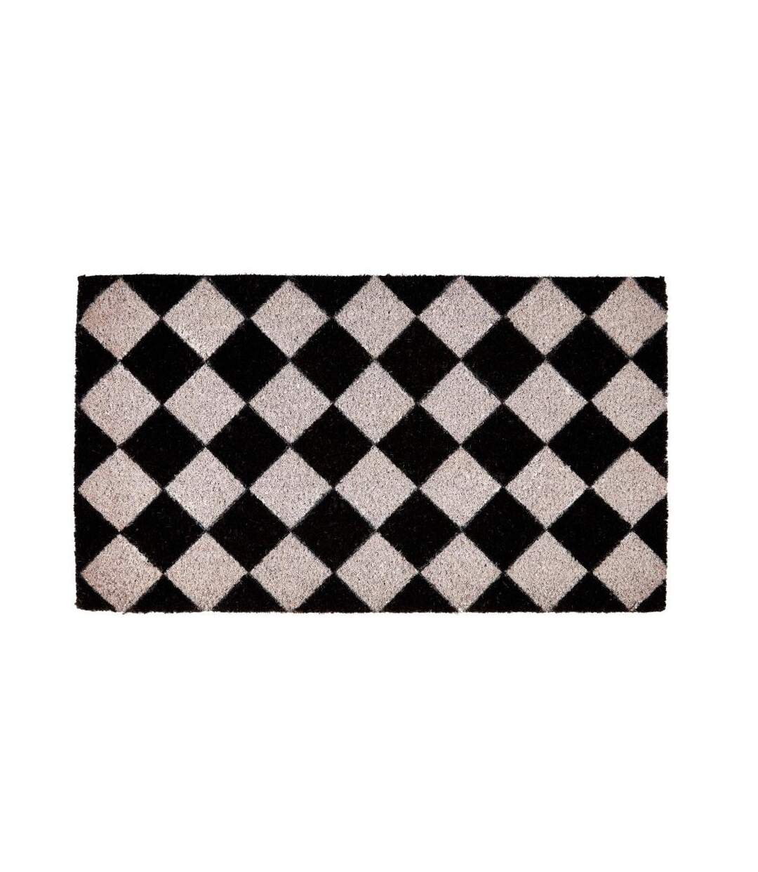 Chequer board doormat one size black/white Groundsman-1