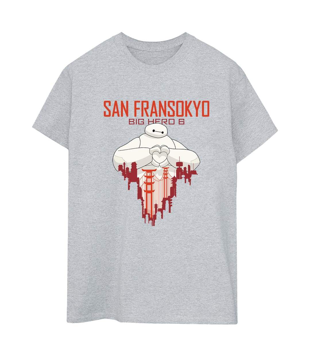 Disney - T-shirt BIG HERO BAYMAX SAN FRANSOKYO HEART - Femme (Gris chiné) - UTBI15604-1