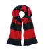Beechfield Varsity Unisex Winter Scarf (Double Layer Knit) (Black / Classic Red) (One Size) - UTRW2031