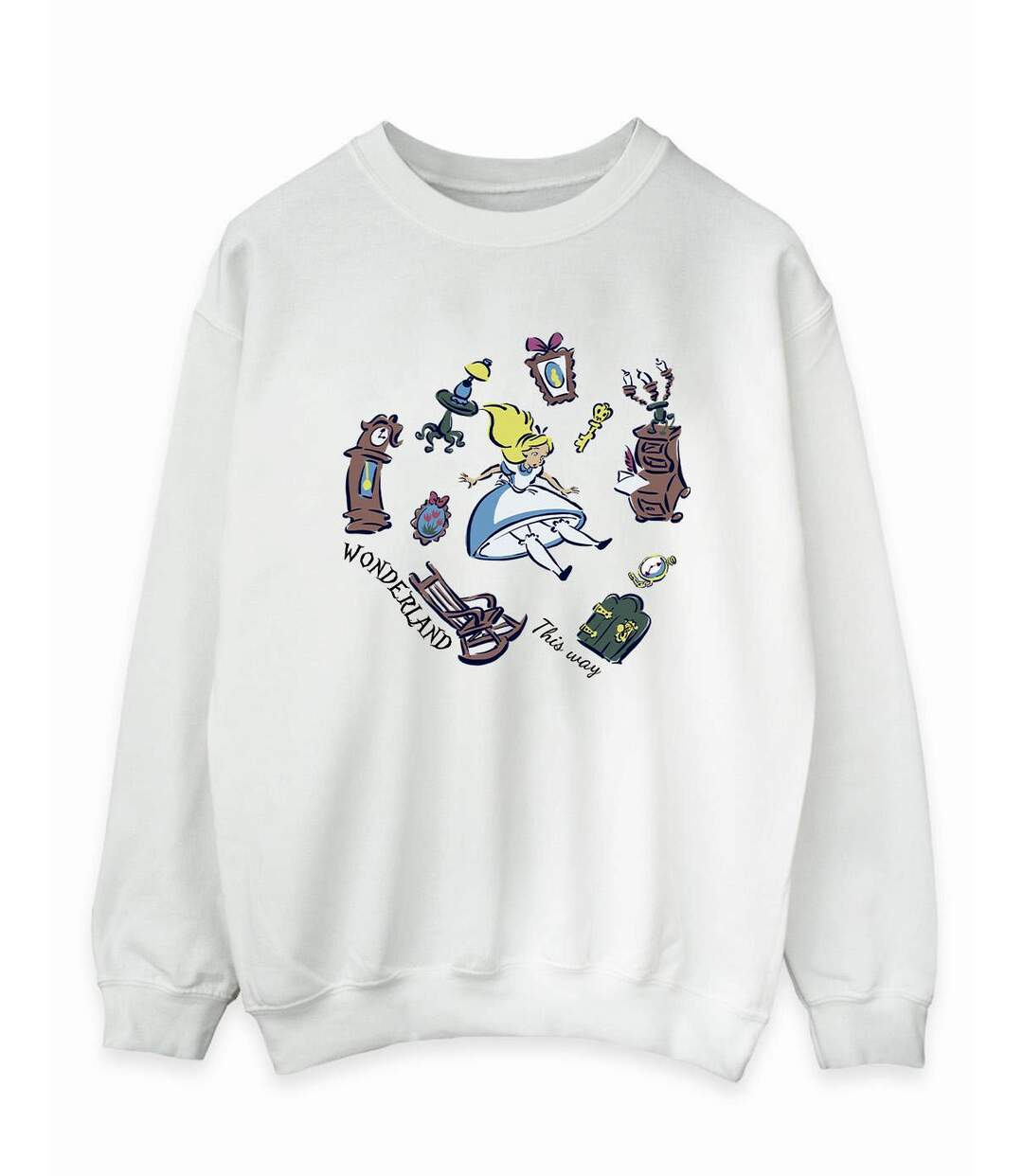 Disney Sweat-shirt Womens/Ladies Alice In Wonderland Falling (Blanc) - UTBI5727-1