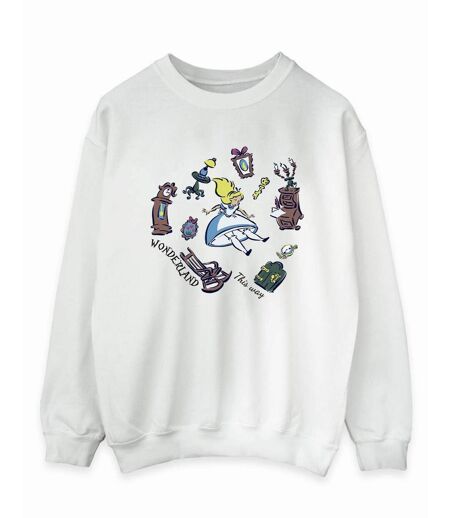 Disney Sweat-shirt Womens/Ladies Alice In Wonderland Falling (Blanc) - UTBI5727