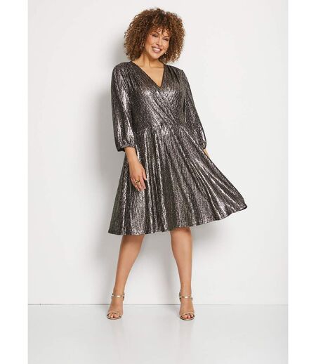 Robe scintillante encolure cache-coeur