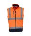 Unisex adult softshell hi-vis gilet orange/navy Yoko