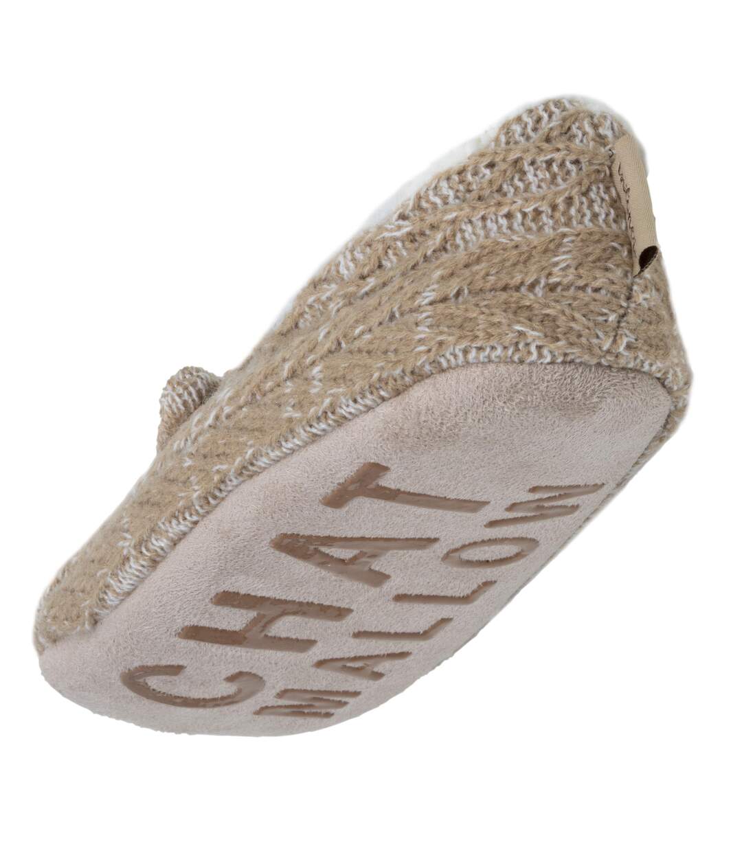 Isotoner Chaussettes d'intérieur femme maille torsadée, picots antidérapants-5